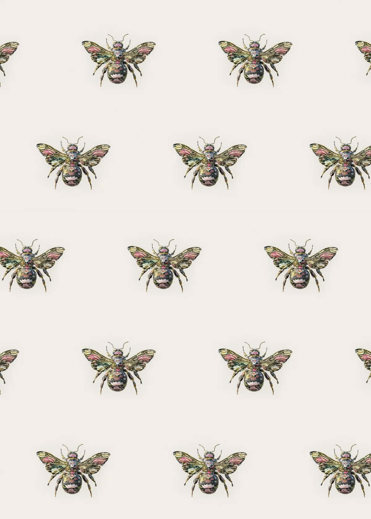 Vintage_ Bee_ Pattern_ Wallpaper Wallpaper