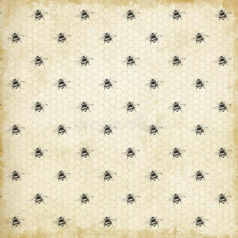 Vintage Bee Symbolizing Natural Beauty Wallpaper