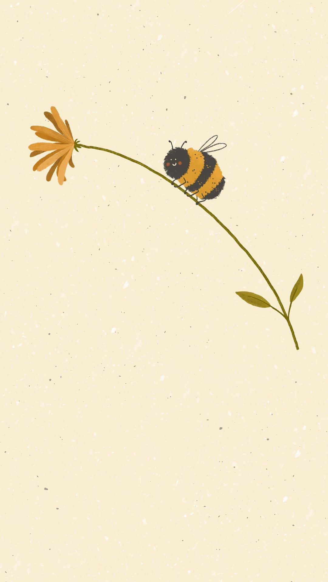 Vintage Beeon Flower Illustration Wallpaper