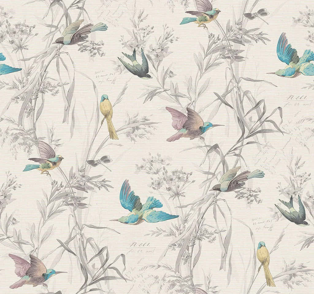 Vintage Bird Pattern Wallpaper Wallpaper