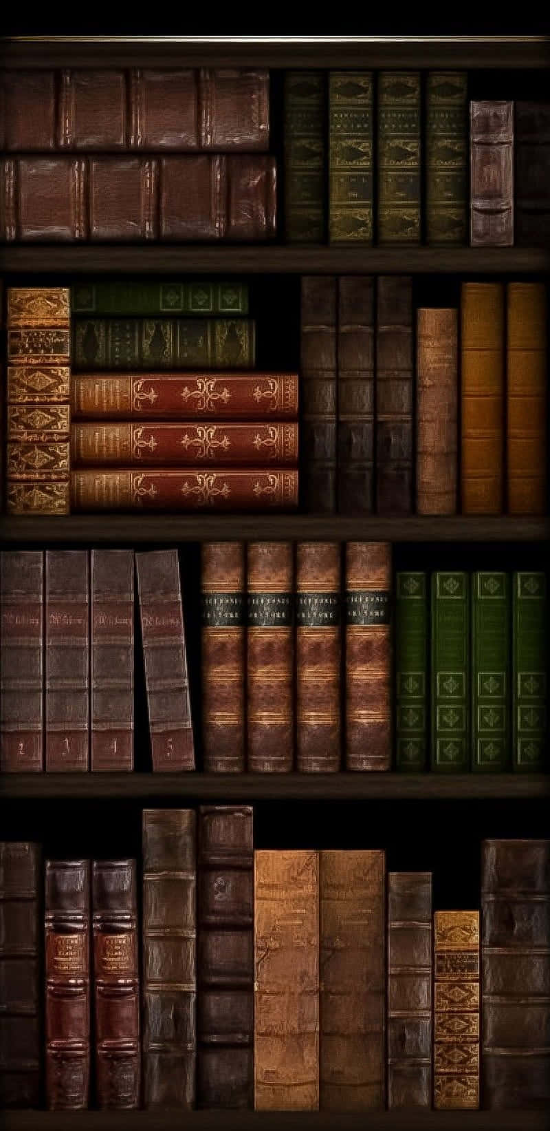 Vintage_ Bookshelf_ Collection Wallpaper