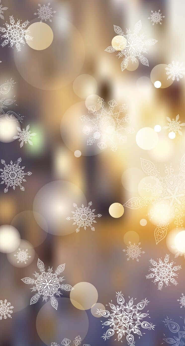 Vintage Christmas Snowflakesi Phone Wallpaper Wallpaper