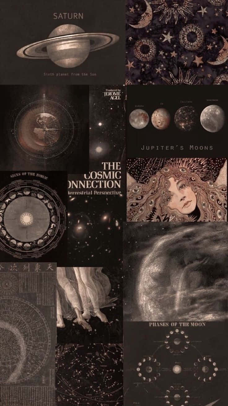 Vintage Collage Astrology Iphone Wallpaper