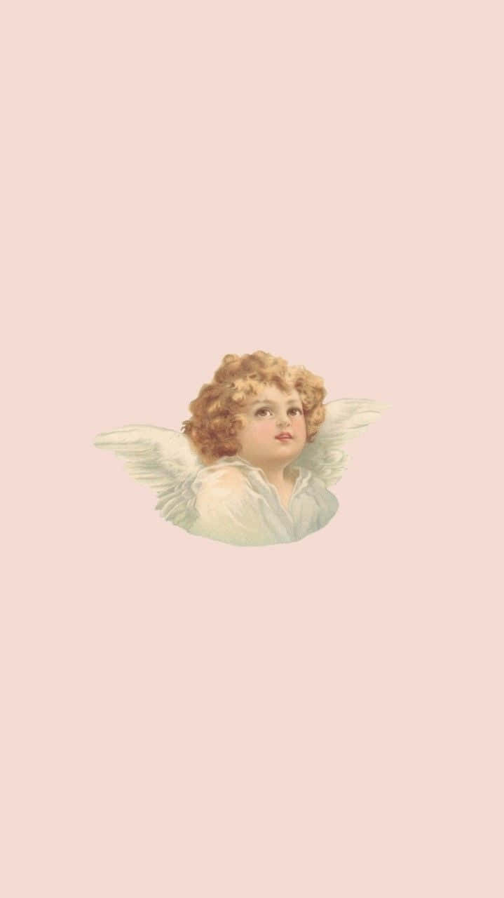 Vintage Curly Haired Angel Aesthetic.jpg Wallpaper