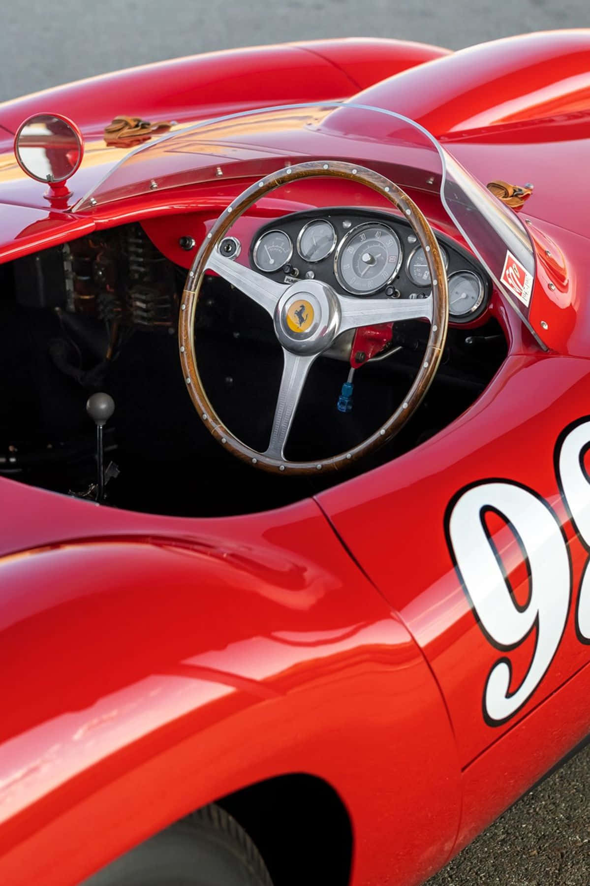 Vintage Ferrari Cockpit View Wallpaper