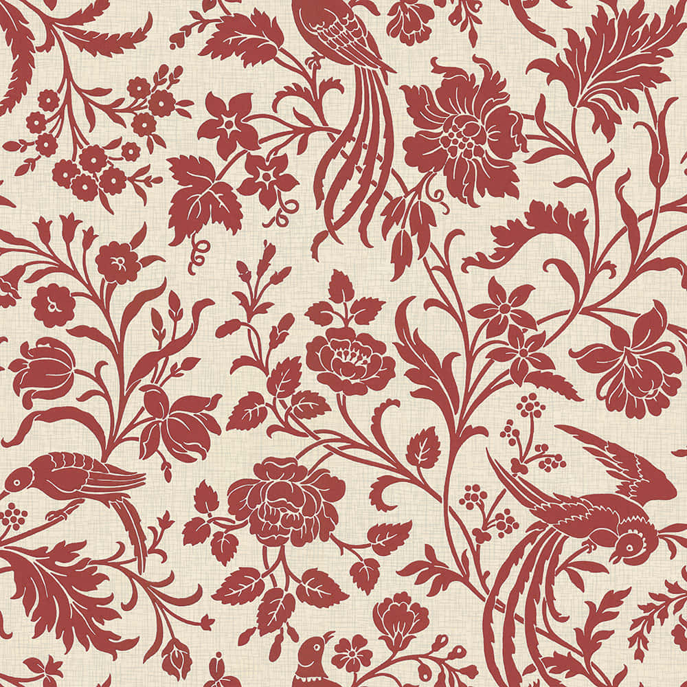 Vintage Floral Bird Pattern1920s Wallpaper