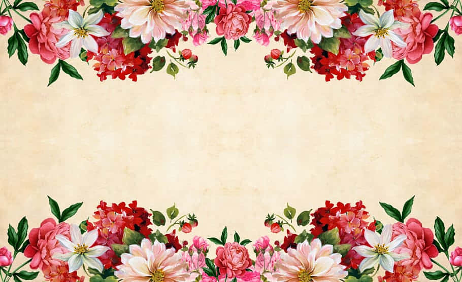 Vintage Floral Frame Background Wallpaper