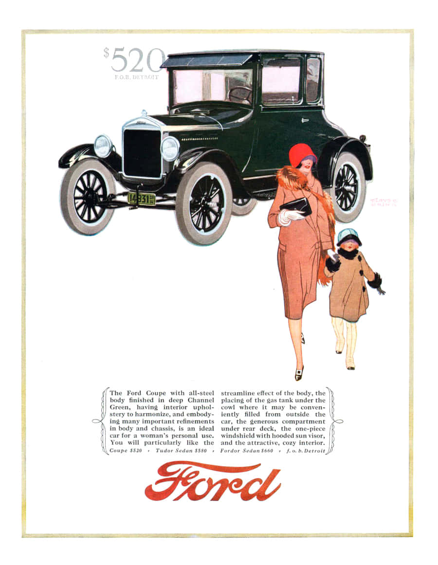 Vintage Ford Coupe Advertisement1920s Wallpaper