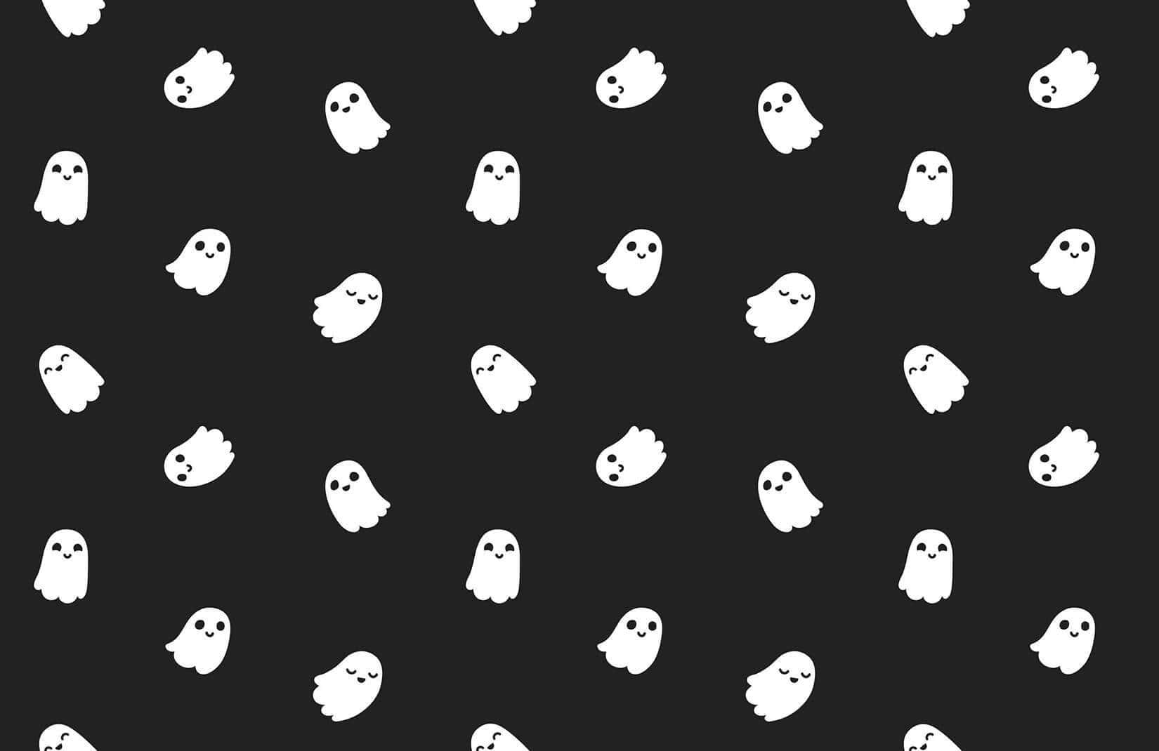 Vintage Ghost Pattern Background Wallpaper