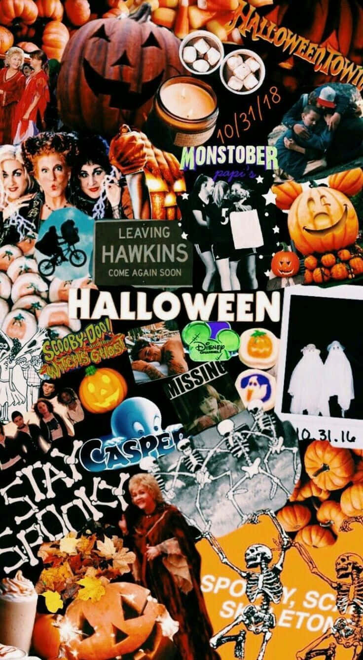 Vintage Halloween Collage Aesthetic Wallpaper