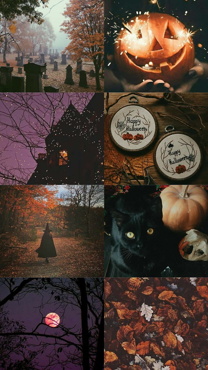 Vintage Halloween Collage Aesthetic.jpg Wallpaper