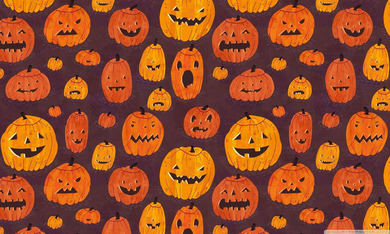 Vintage Halloween Lantern Pattern Wallpaper