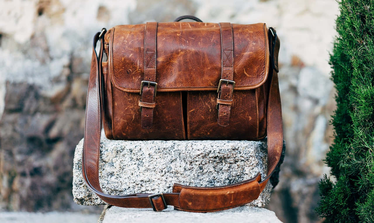 Vintage Leather Messenger Bag Wallpaper