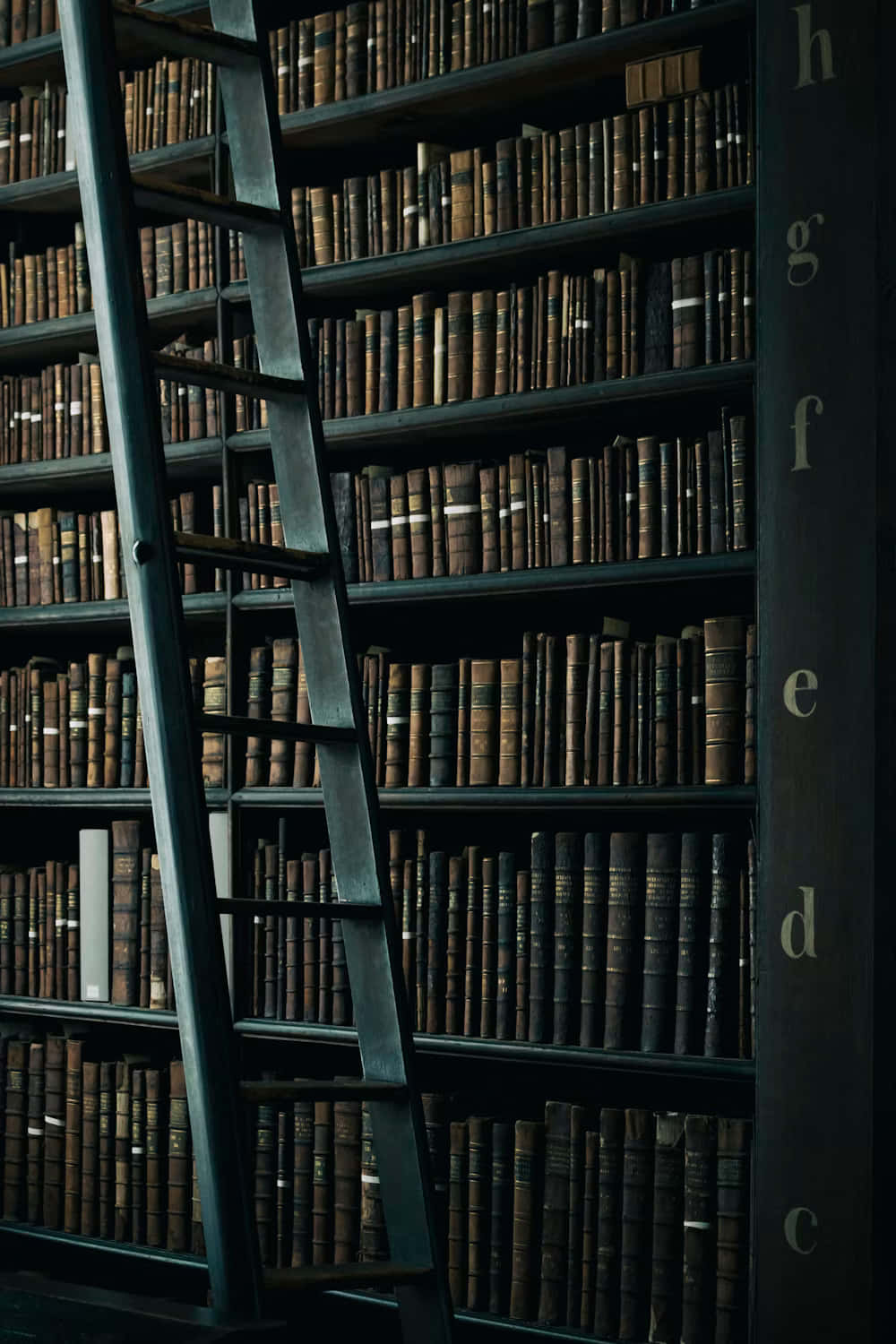 Vintage Library Ladderand Books.jpg Wallpaper