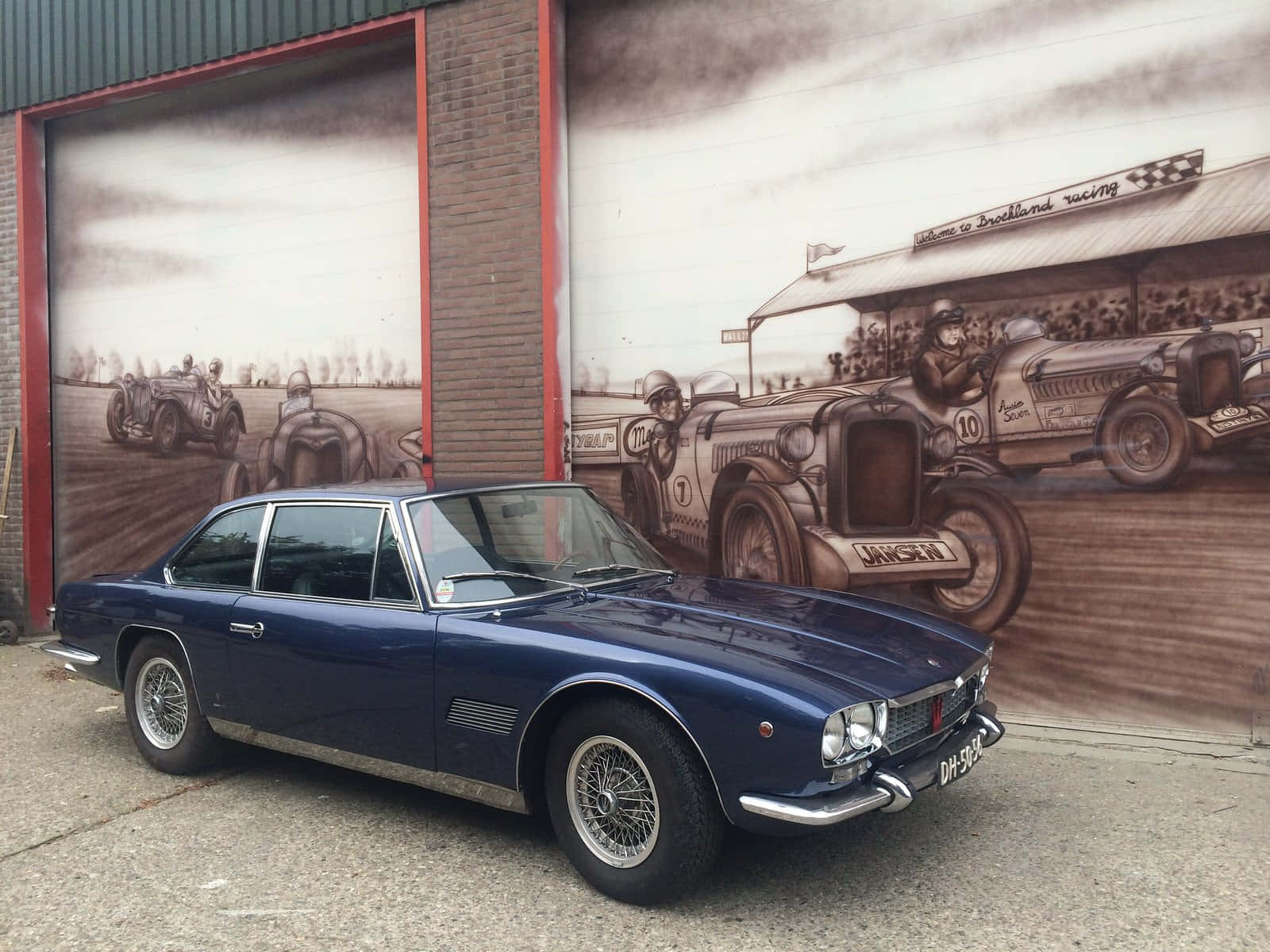 Vintage Maserati Mexico With Racing Mural Wallpaper