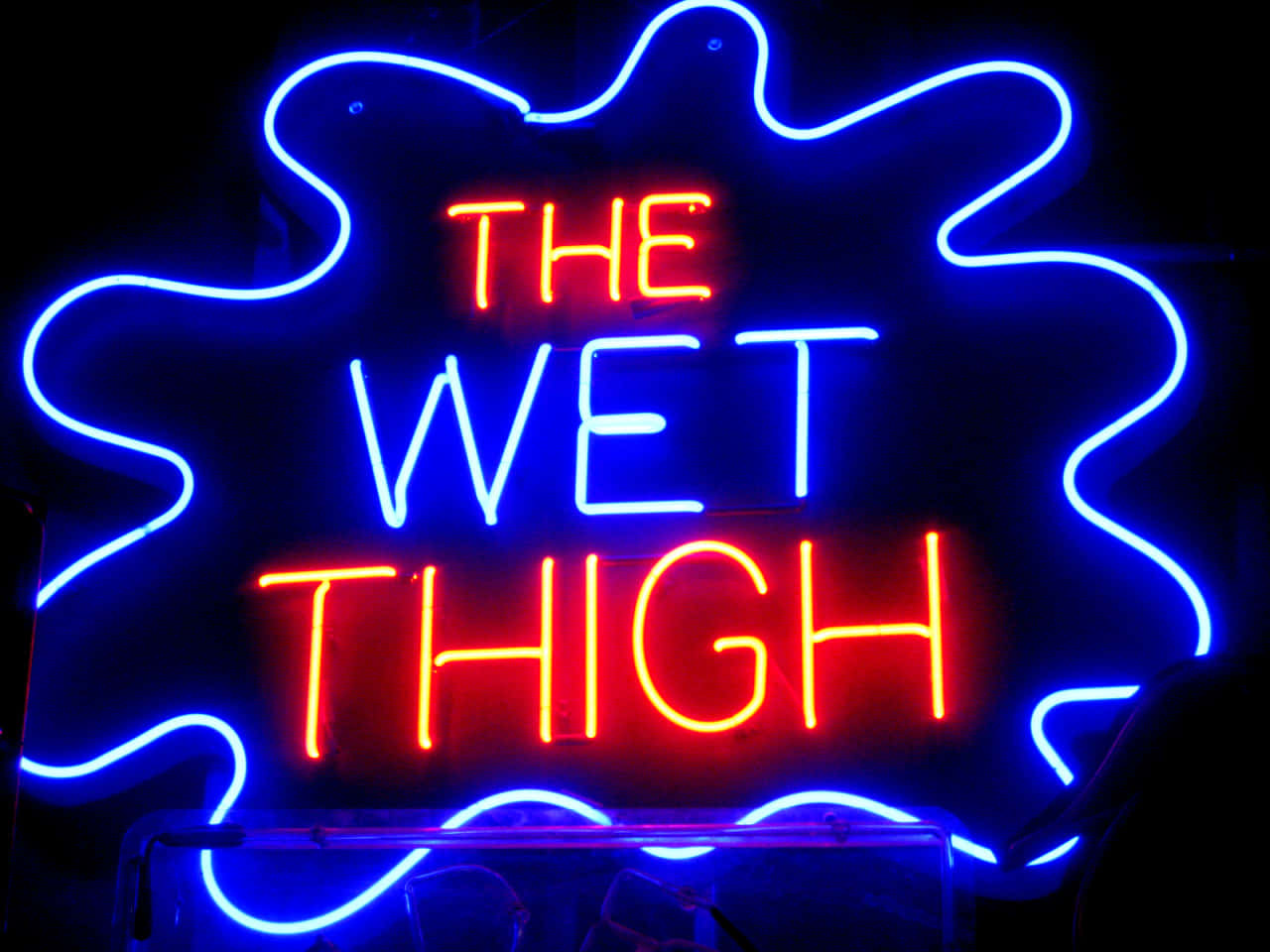 Vintage Neon Sign The Wet Thigh Wallpaper