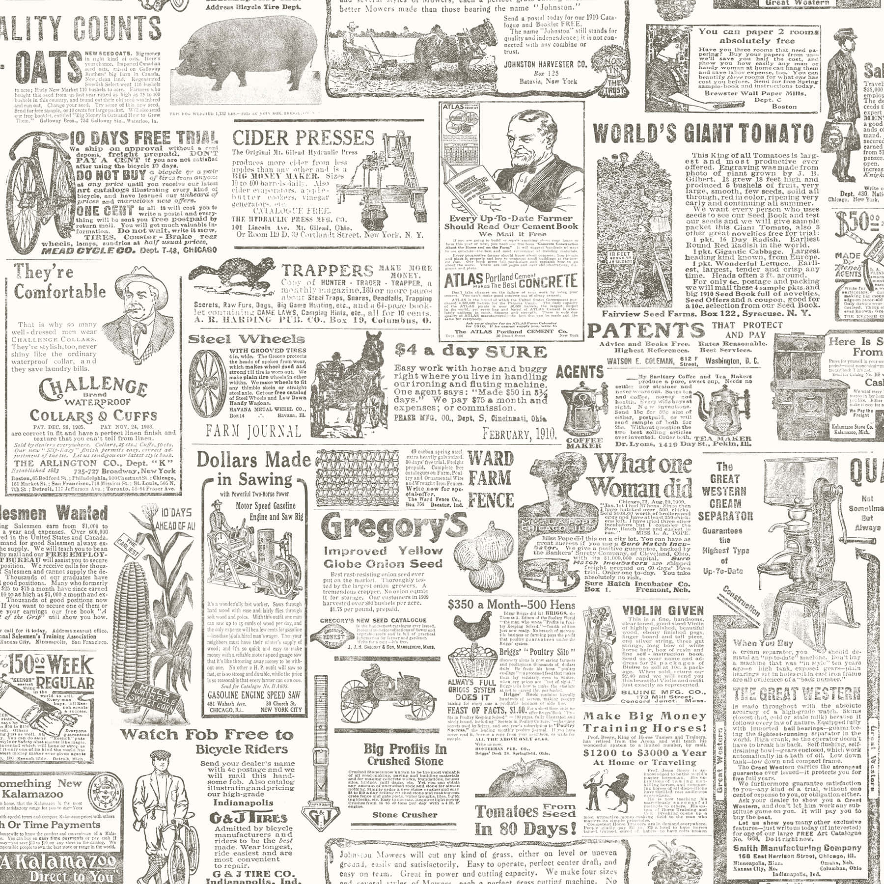 Vintage Newspaper Advertisement Wallpaper