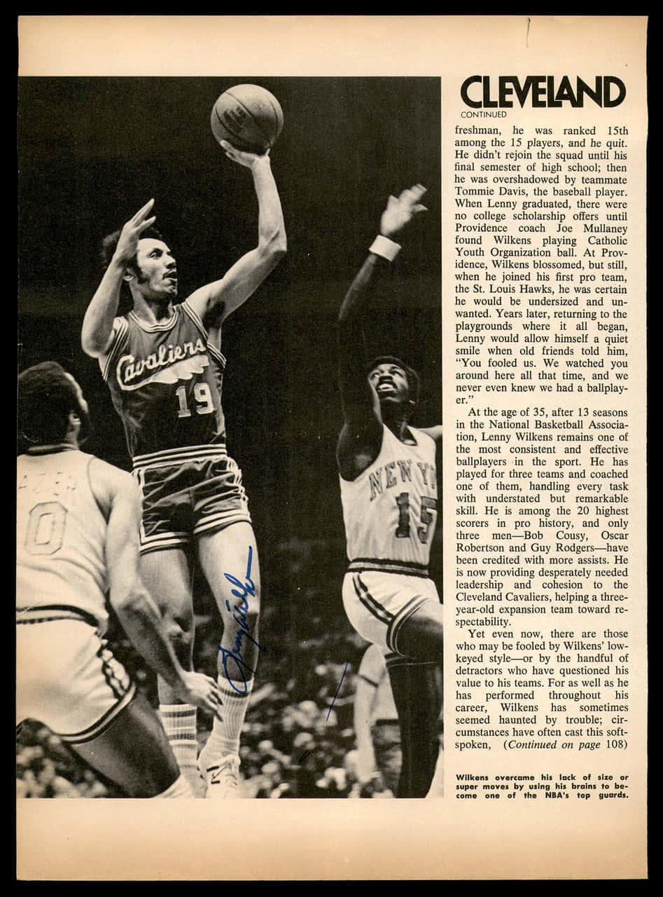 Vintage Newspaper Lenny Wilkens Wallpaper