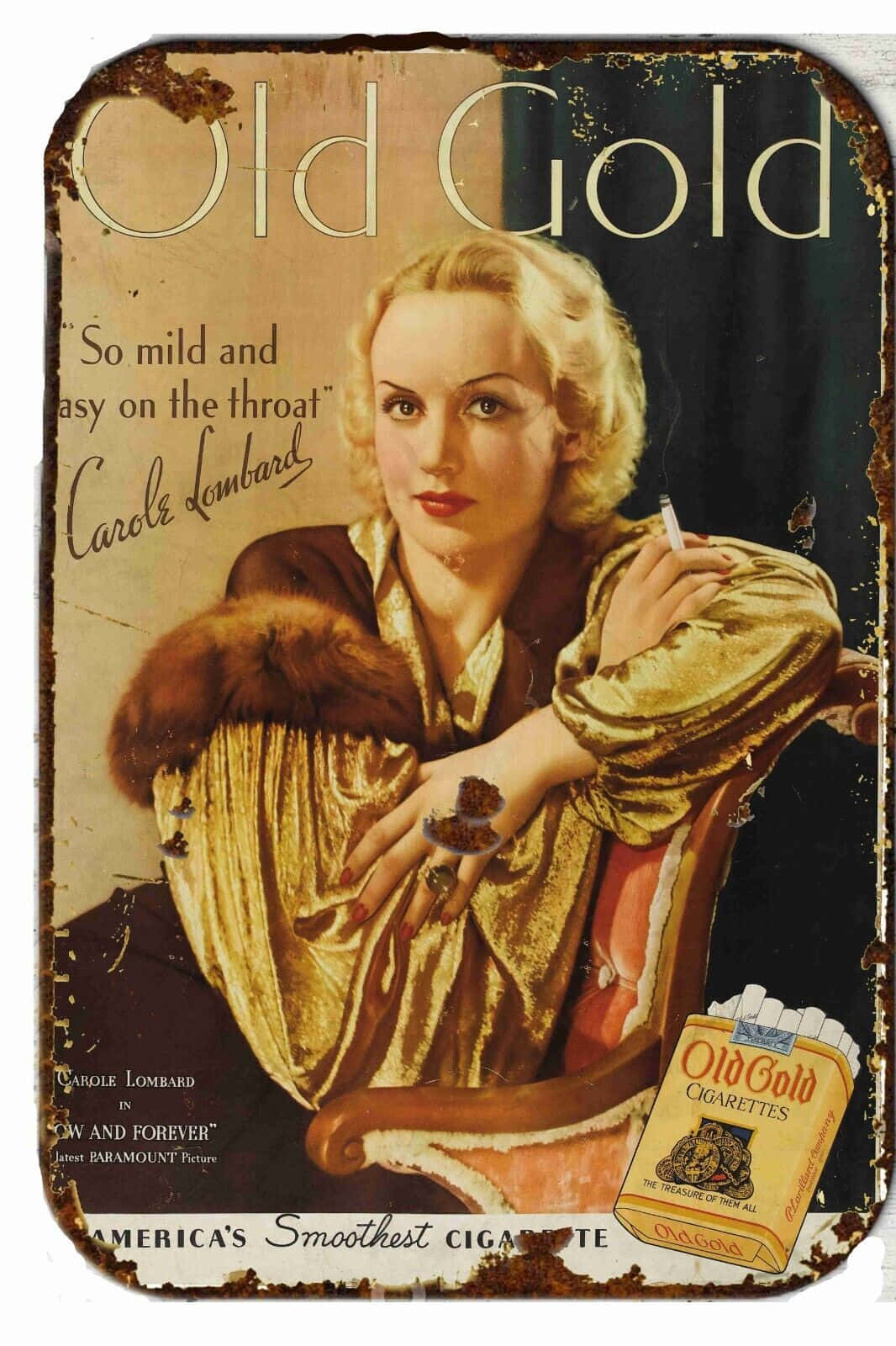 Vintage Old Gold Cigarette Ad Carole Lombard Wallpaper