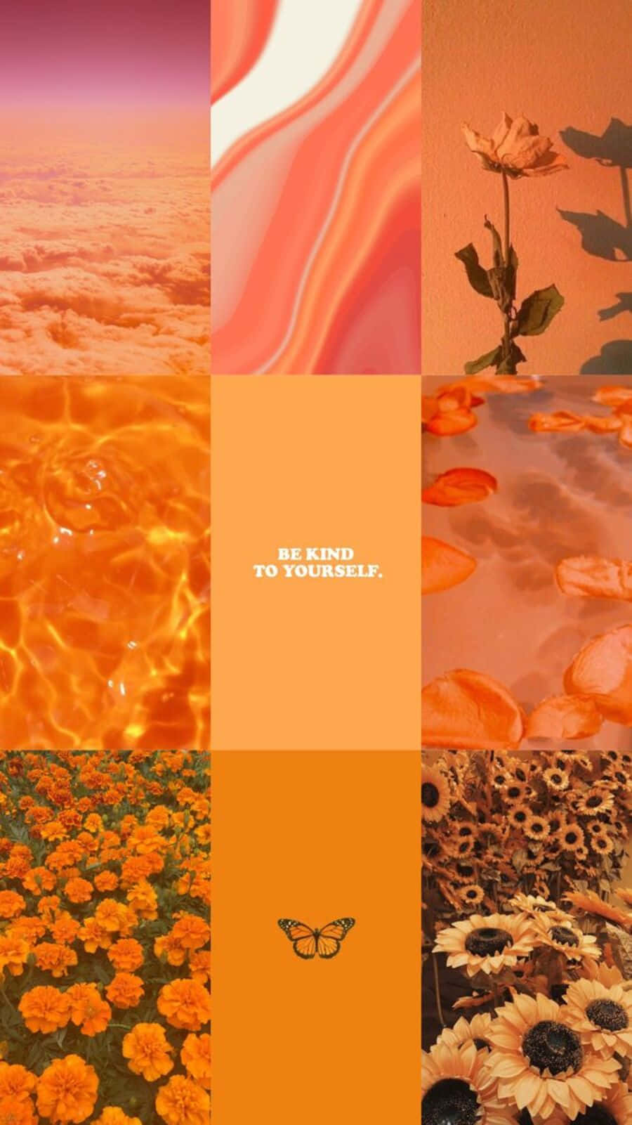 Vintage Orange Aesthetic Collage Wallpaper