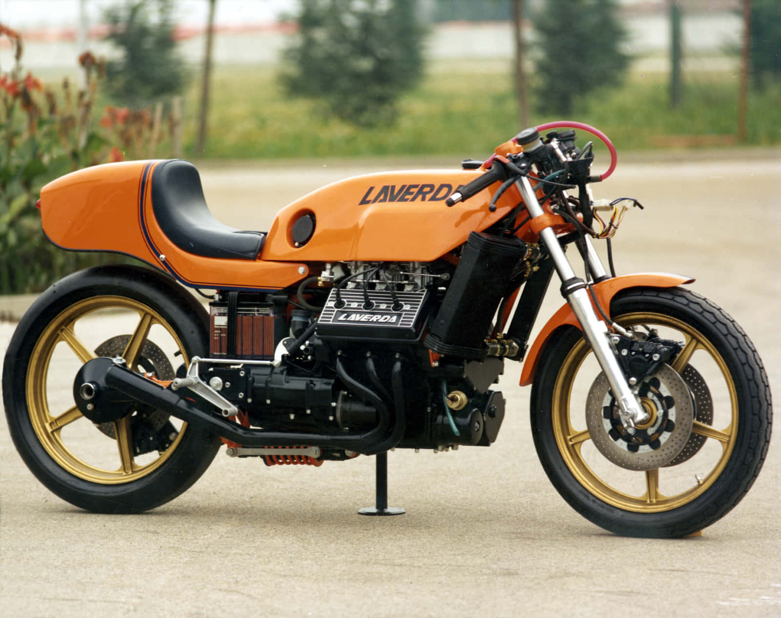 Vintage Orange Laverda Motorcycle Wallpaper