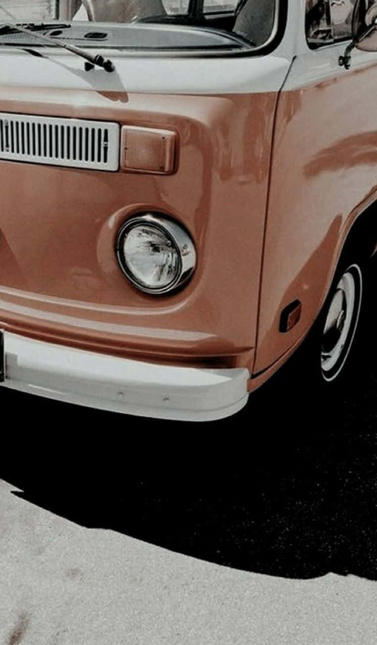 Vintage Orange Van Summer Vibes.jpg Wallpaper