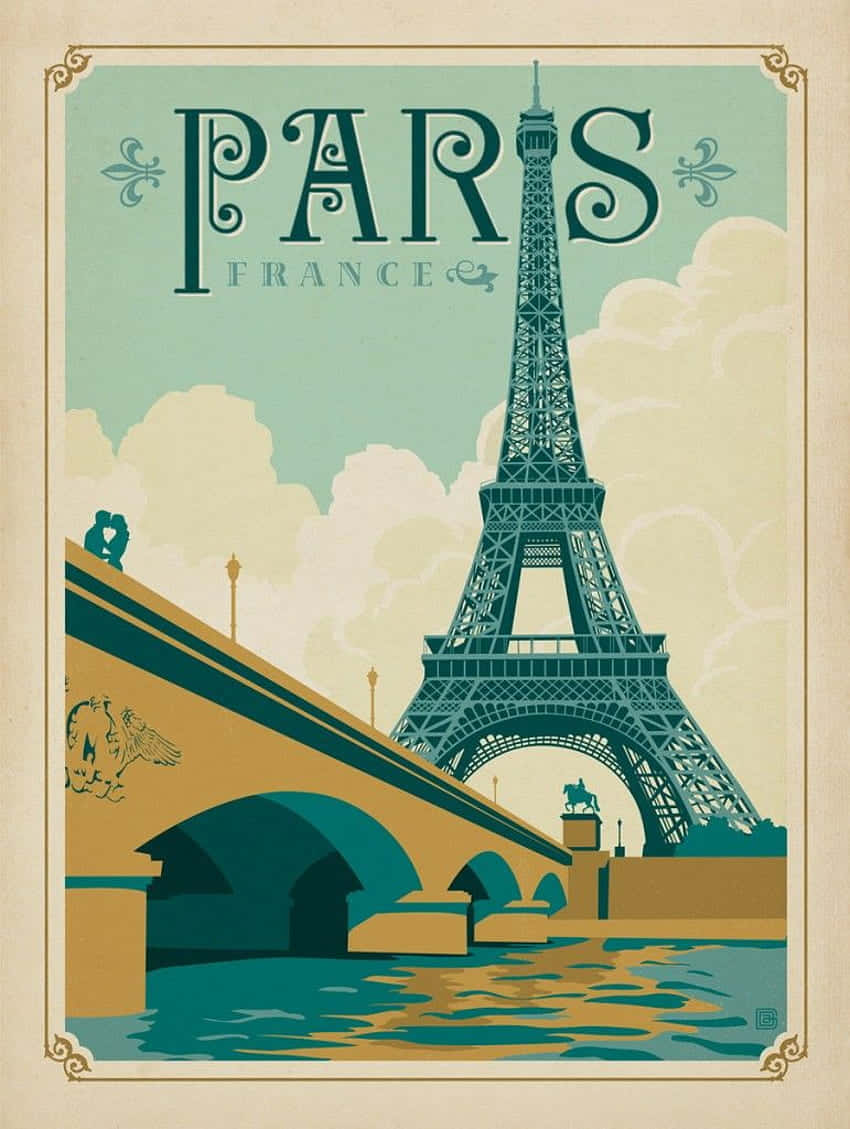 Vintage Paris Travel Poster Wallpaper