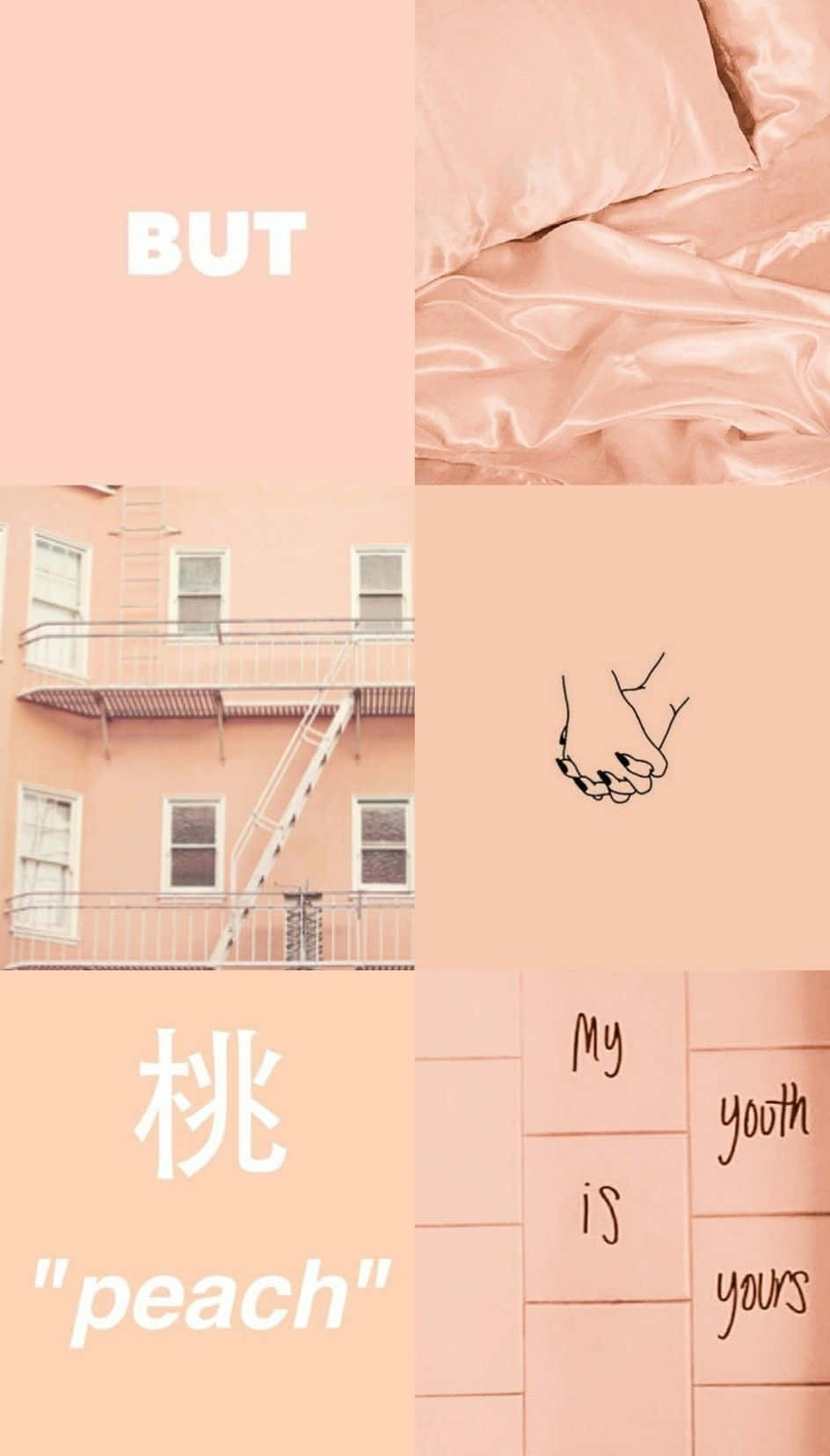 Vintage Peach Aesthetic Collage Wallpaper