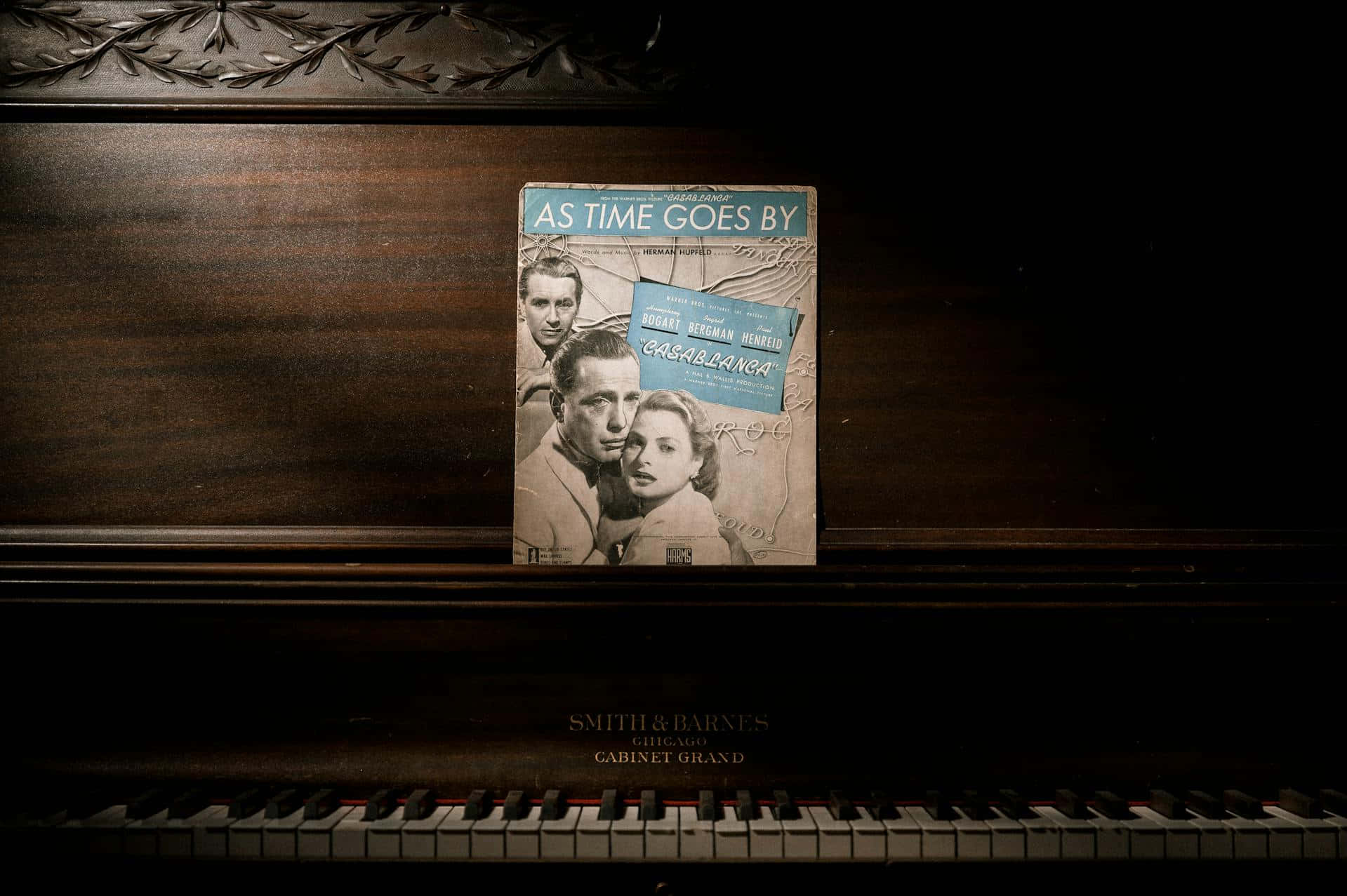 Vintage Pianowith Casablanca Sheet Music Wallpaper