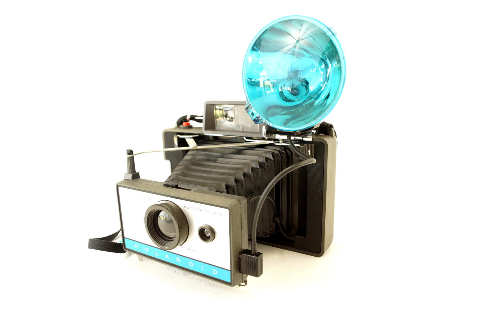 Vintage Polaroid Camerawith Flash Attachment Wallpaper