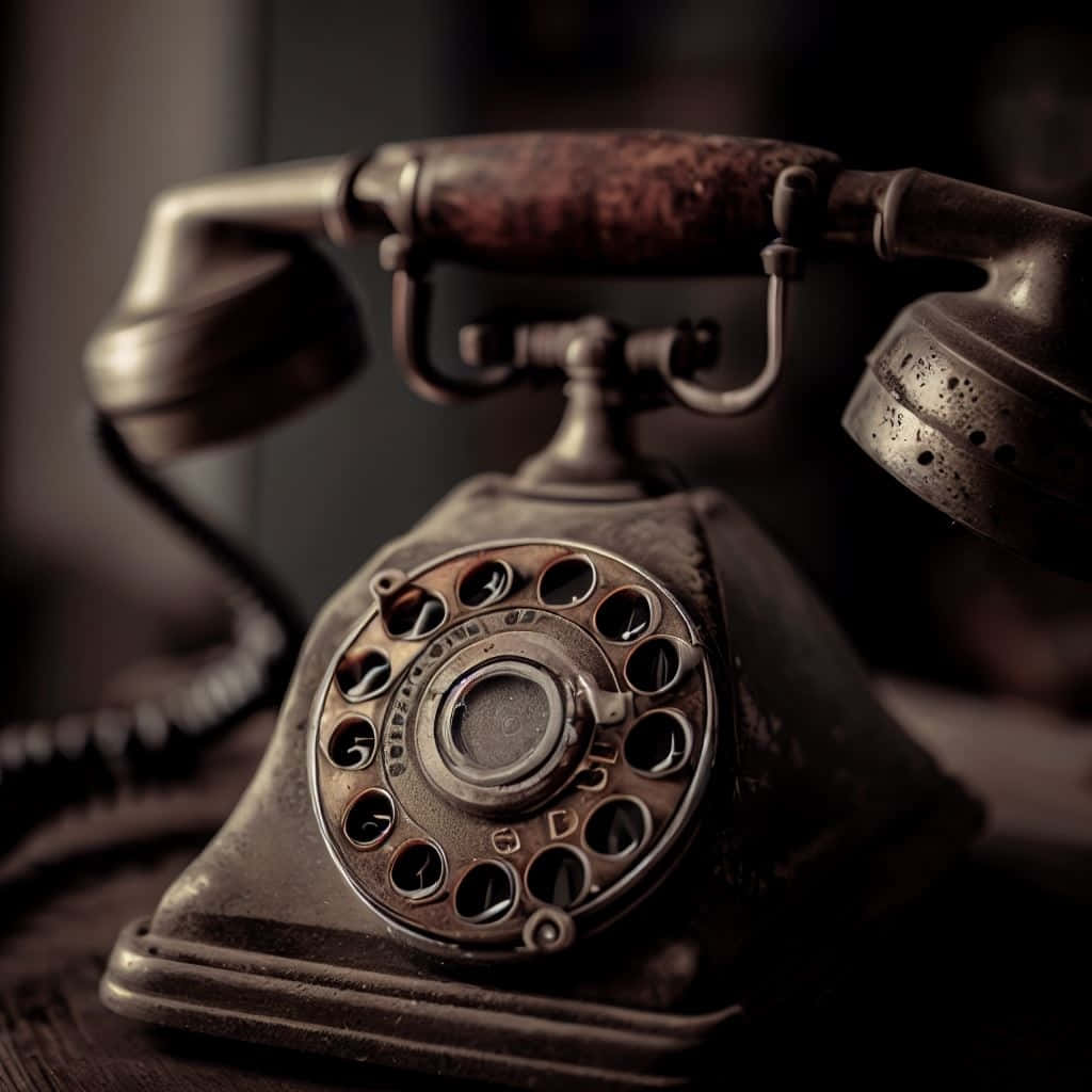 Vintage Rotary Phone Sepia Tone Wallpaper