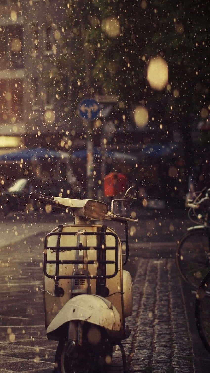 Vintage Scooterin Snowfall.jpg Wallpaper