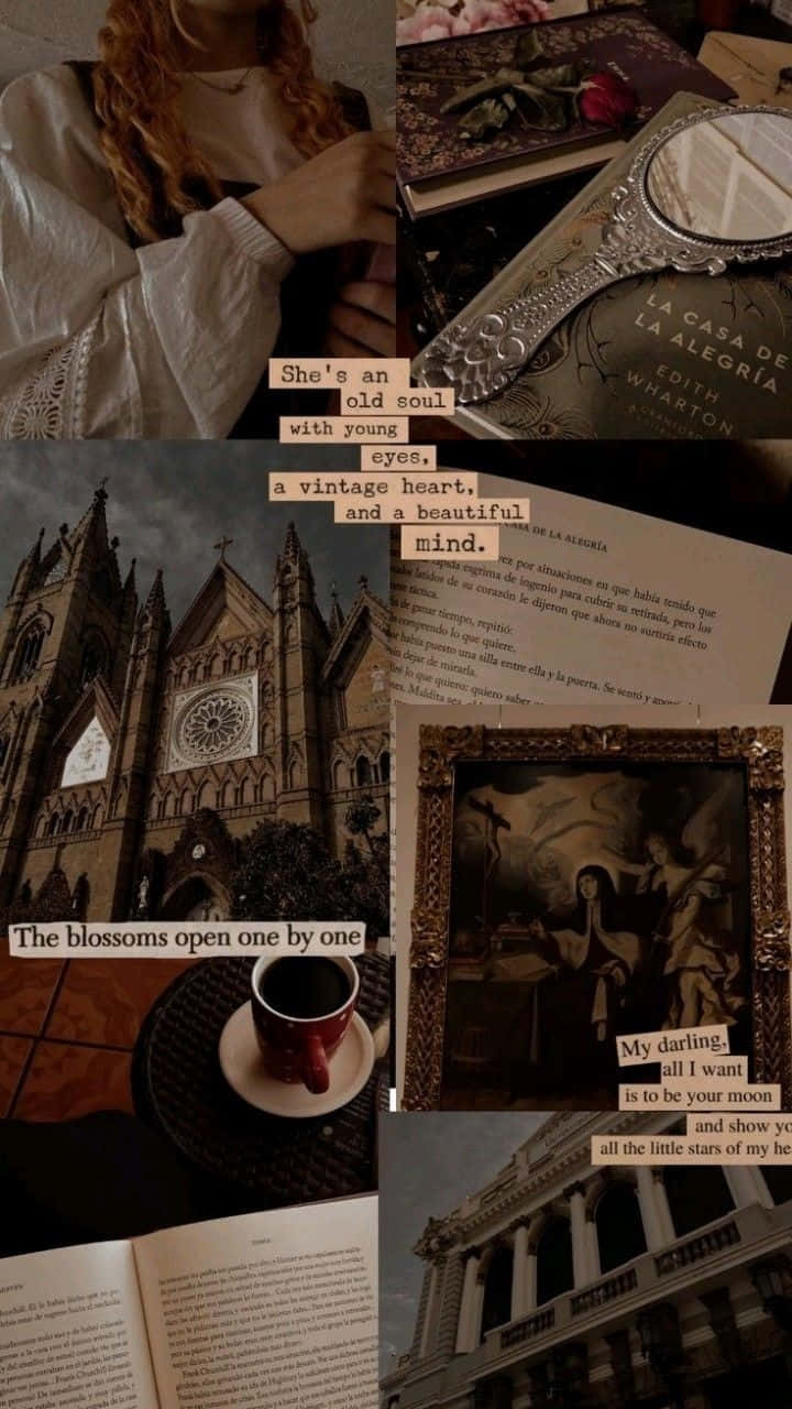 Vintage_ Soul_ Collage_ Dark_ Book_ Aesthetic Wallpaper