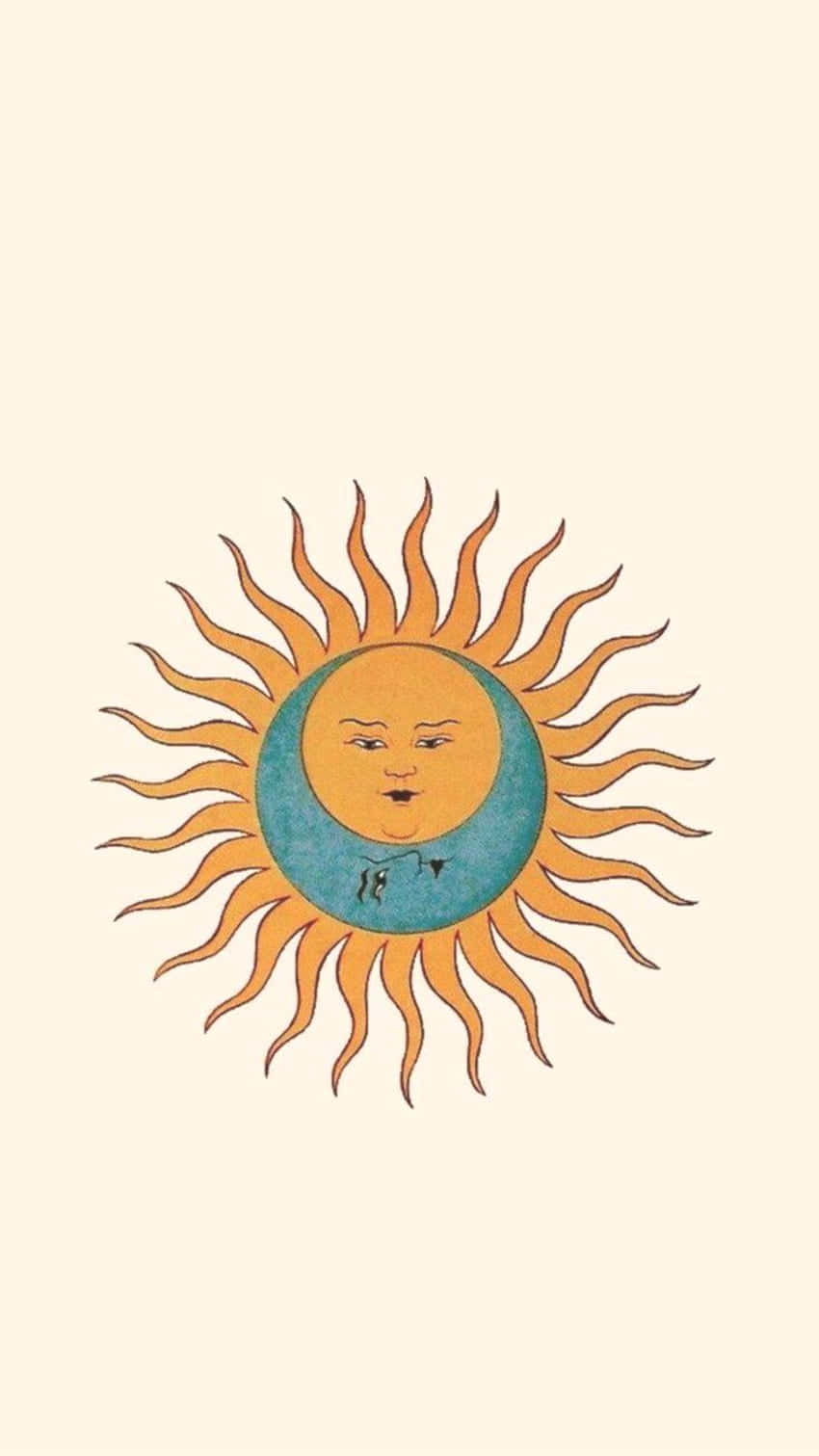 Vintage Sun Tarot Card Aesthetic Wallpaper