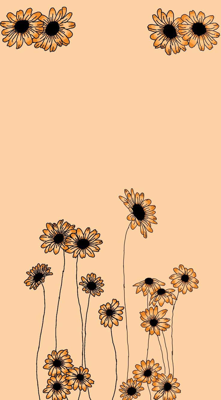 Vintage Sunflower Sketch Art Wallpaper