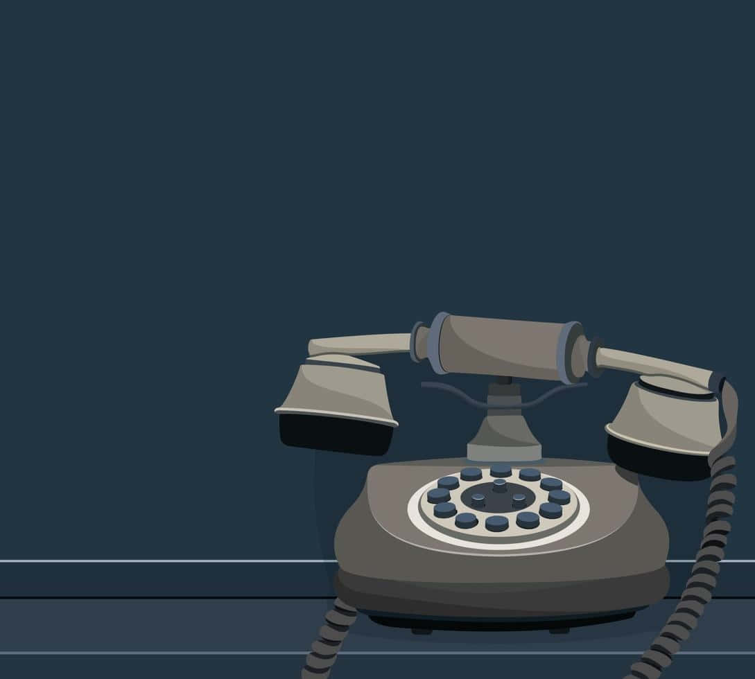 Vintage Telephone Illustration Wallpaper