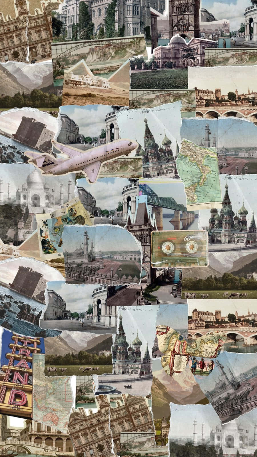 Vintage Travel Collage.jpg Wallpaper