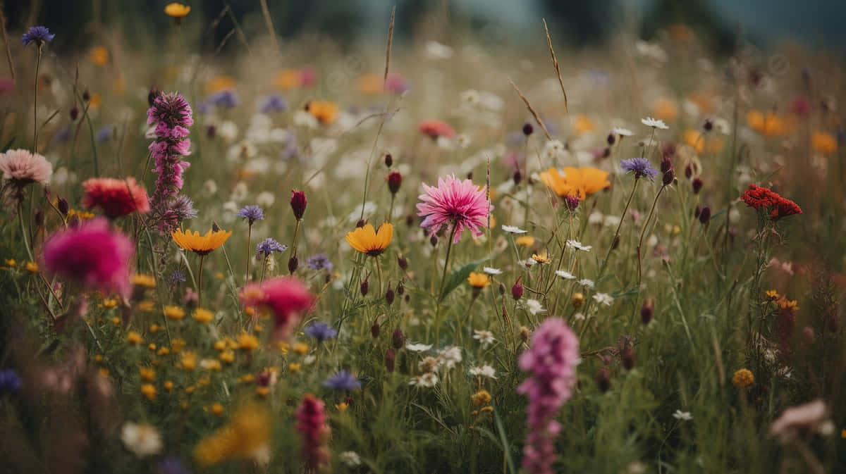 Vintage Wildflower Meadow Wallpaper