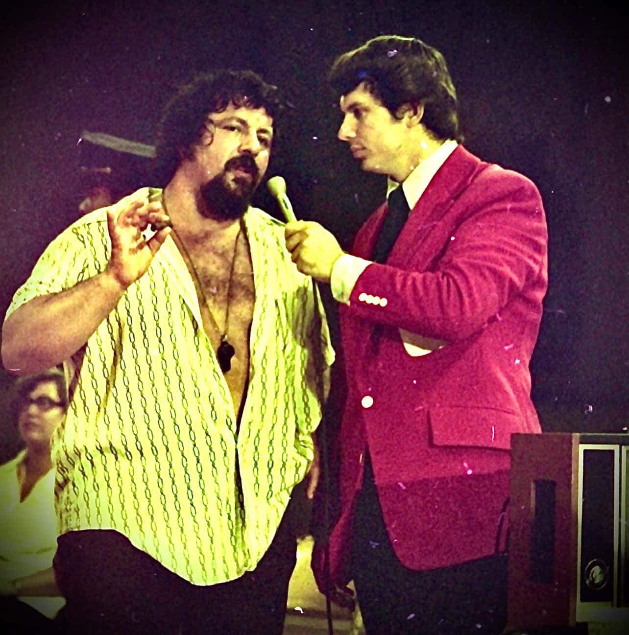 Vintage Wrestling Interview Scene Wallpaper