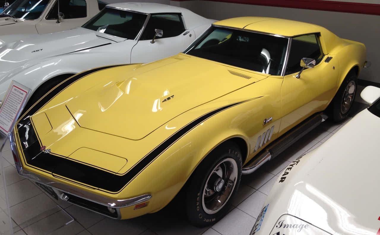 Vintage Yellow Chevrolet Corvette Wallpaper