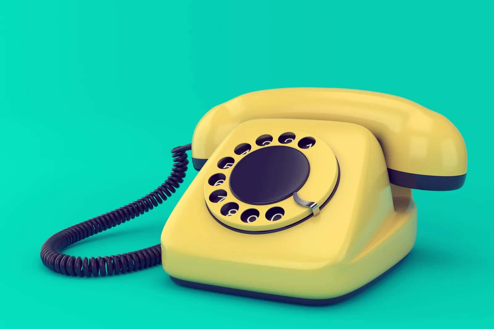 Vintage Yellow Rotary Phone Wallpaper