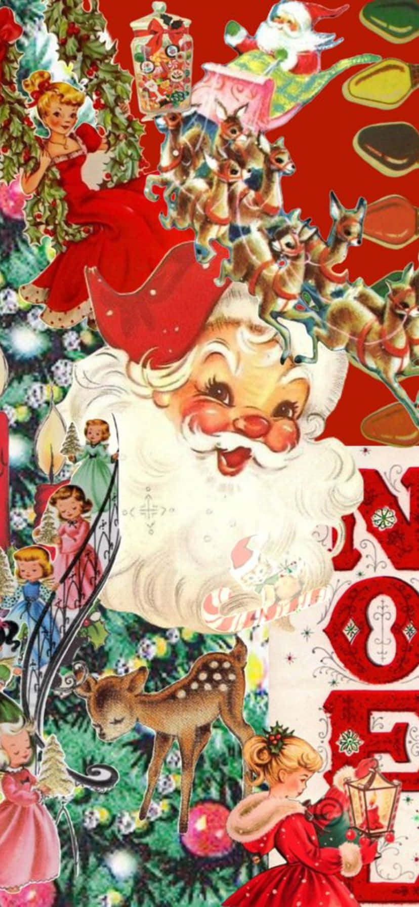 Vintage50s Christmas Collage Wallpaper