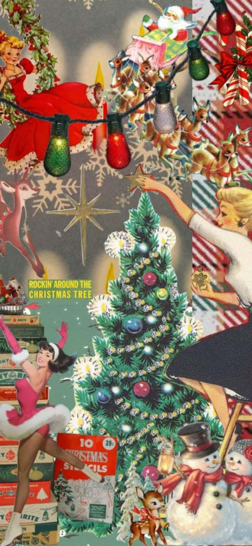 Vintage50s Christmas Collage Wallpaper