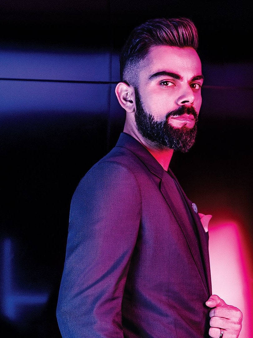 Virat Kohli Hd Black Tuxedo Wallpaper