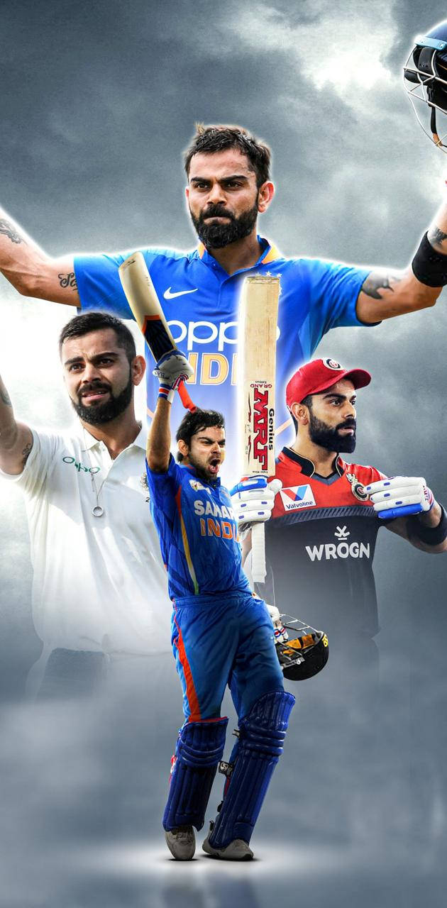 Virat Kohli Hd Grey Sky Wallpaper