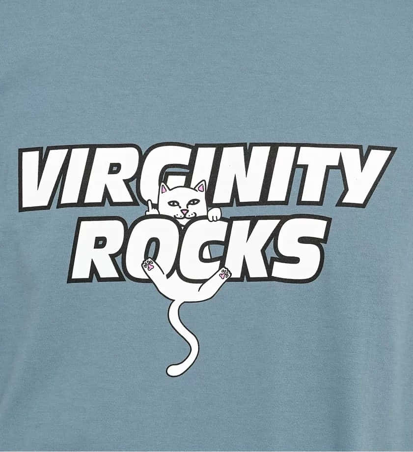 Virginity Rocks Cat Graphic Wallpaper