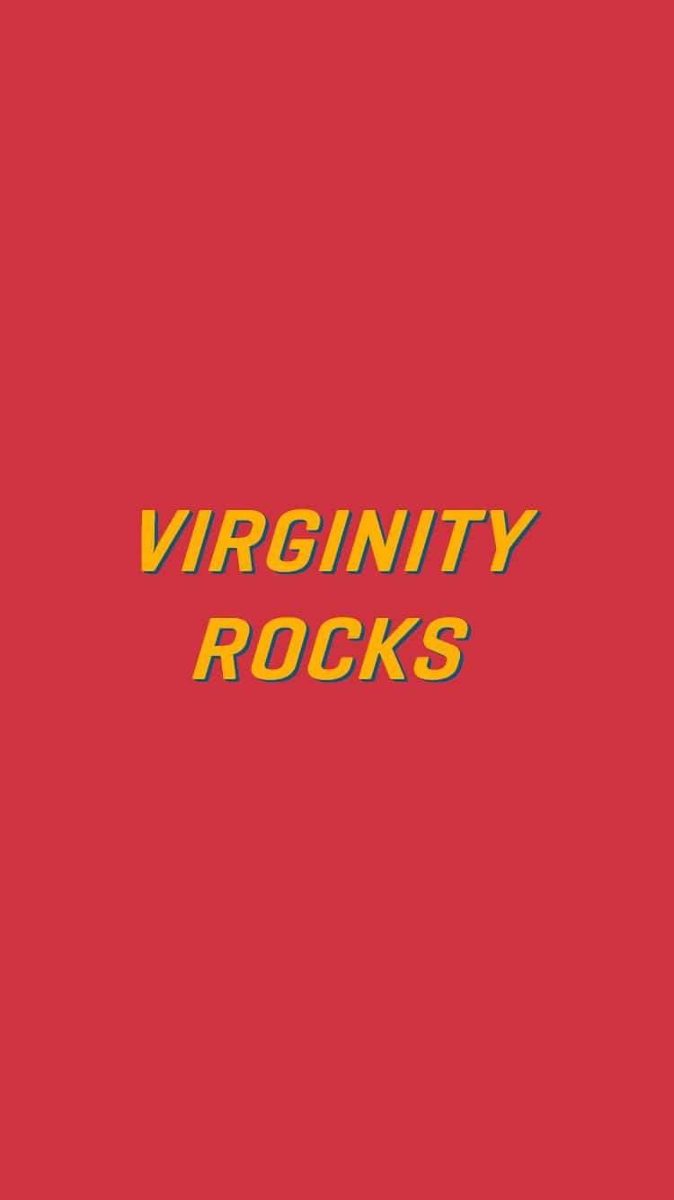 Virginity Rocks Red Background Wallpaper