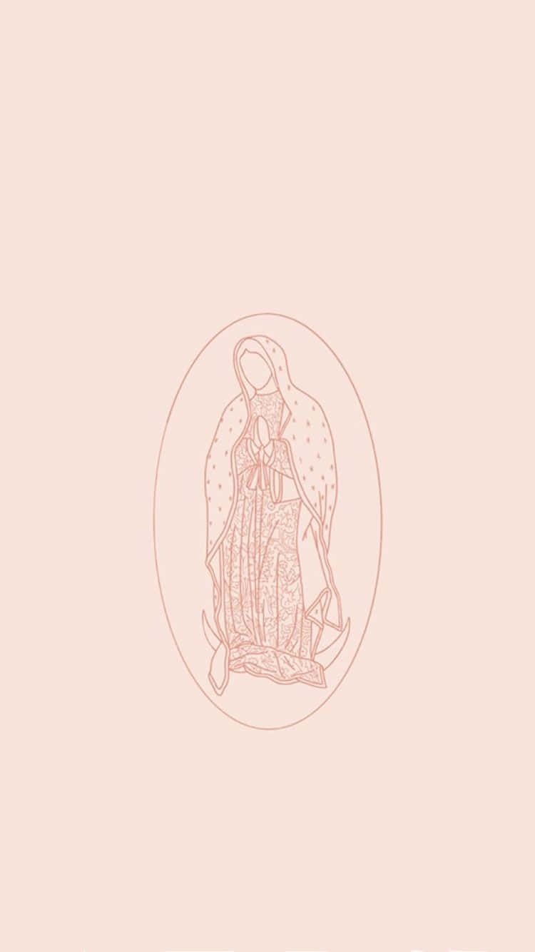 Virginof Guadalupe Minimalist Illustration Wallpaper