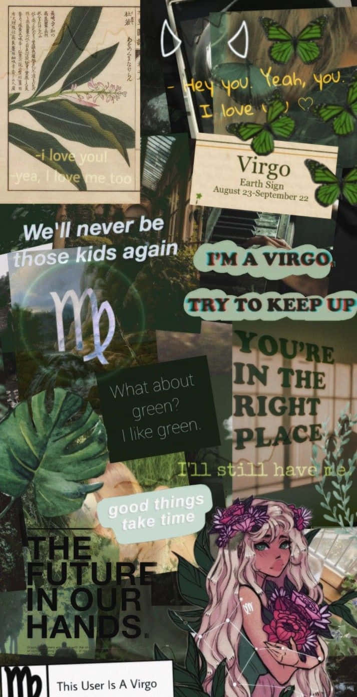 Virgo Aesthetic Green Graffiti Wallpaper