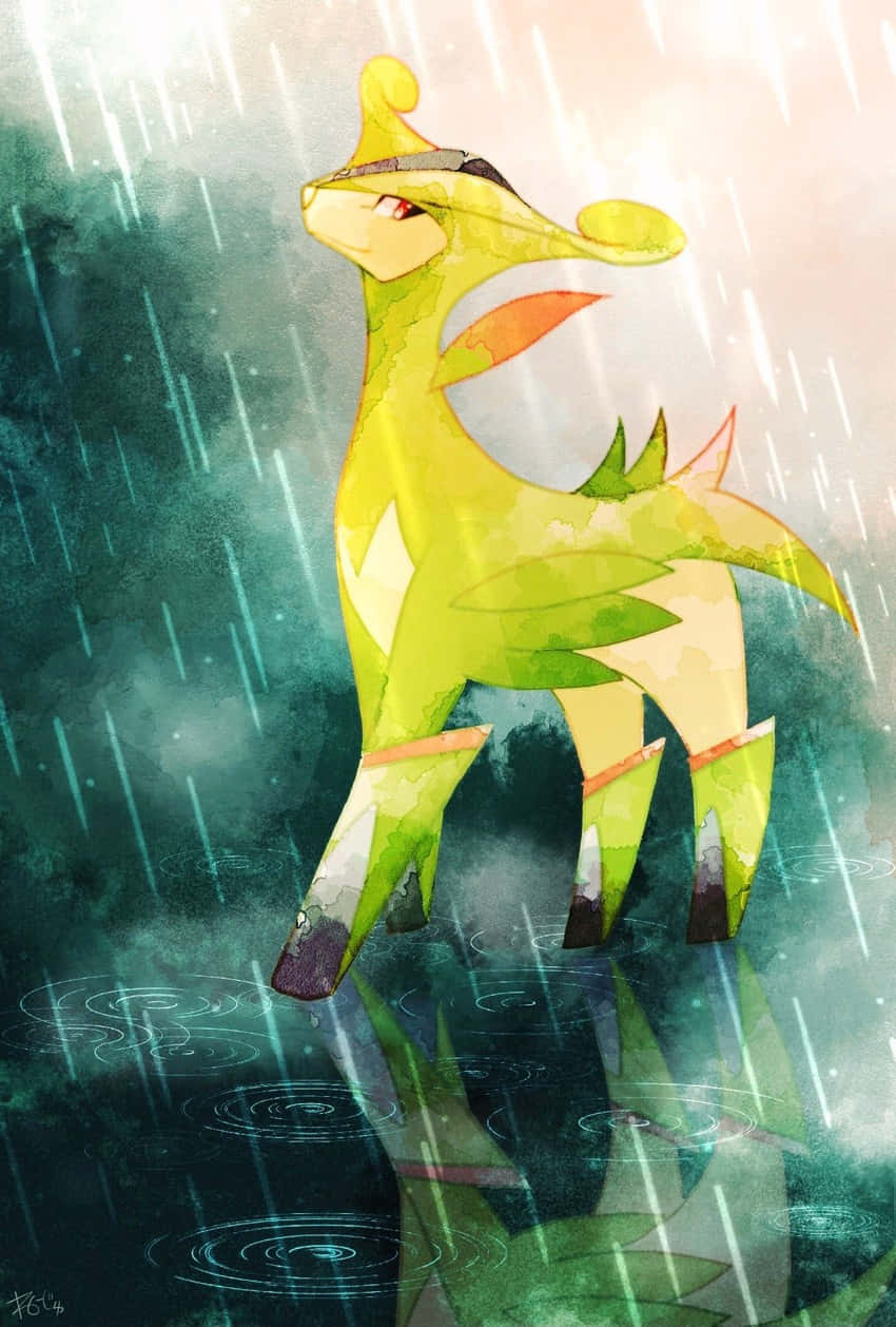 Virizion In The Rain Phone Wallpaper